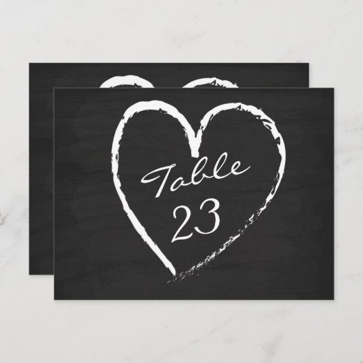 Chalkboardハート表の番号 ポストカード (正面/裏面)