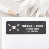 Chalkboardハート+矢印ウェディングラベル ラベル (インサイチュ)