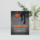 Chalkboardバスケットボール誕生日写真ありがとう ポストカード (スタンド正面)