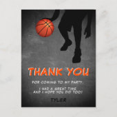 Chalkboardバスケットボール誕生日写真ありがとう ポストカード (正面)