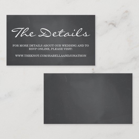 Chalkboardバックグ結婚ランドのWebサイトエンクロージャ エンクロージャーカード (正面/裏面)