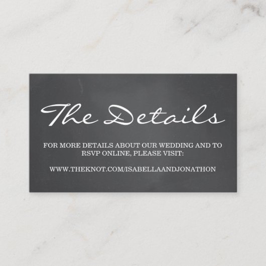 Chalkboardバックグ結婚ランドのWebサイトエンクロージャ エンクロージャーカード (正面)