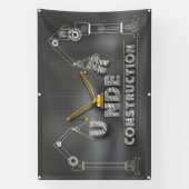 Chalkboardバナーの建築の下の看板 横断幕 (縦)