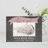 Chalkboardバナーガール誕生のお知らせ 案内状 (スタンド正面)