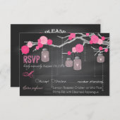ChalkboardバラブランチRSVPカード 出欠カード (正面/裏面)