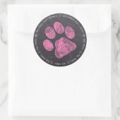 Chalkboardピンクポープリントベビーシャワーありがとう ラウンドシール (バッグ)