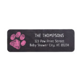 Chalkboardピンクポープリントベビーシャワーアドレス ラベル (正面)