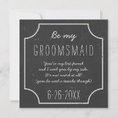 Chalkboardフェイクが結婚私のGroomsmaidの要求 招待状 (正面)