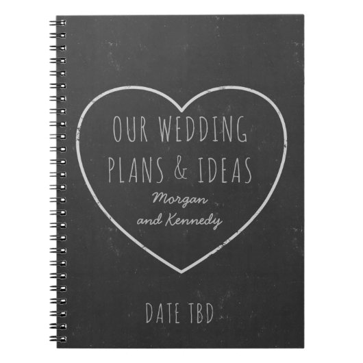 Chalkboardフェイクの計結婚画・アイディア手帳 ノートブック (正面)