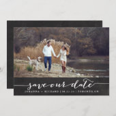 Chalkboardフェイク手書きスクリプト日付を保存 セーブザデート (正面/裏面)