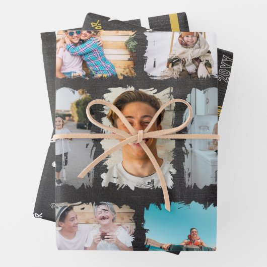 Chalkboardフォトコラージュ名卒業生 ラッピングペーパーシート (インサイチュ)