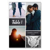 Chalkboardフォトコラージュ結婚のテーブル番号 テーブルナンバー (裏面)