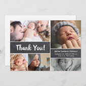 Chalkboardフォトコラージュ赤ちゃんシャワーありがとう サンキューカード (正面/裏面)
