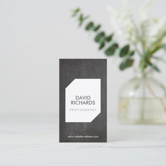 CHALKBOARDフォトロゴフォトグラファーの名刺 名刺 (スタンド正面)
