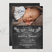 ChalkboardフォトSipと表示パーティー 招待状 (正面/裏面)