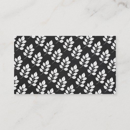 Chalkboardフローラリーフ結婚のウェブサイト エンクロージャーカード (裏面)