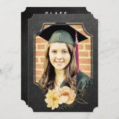 Chalkboardフローラ大学院生20XX写真 招待状 (正面/裏面)