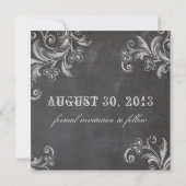 Chalkboardフローラ日付の保存 セーブザデート (裏面)