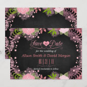 Chalkboardフローラ日付を保存 セーブザデート (正面/裏面)