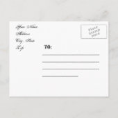 Chalkboardフローラ日付ポストカードの保存 案内ポストカード (裏面)