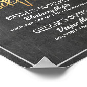 Chalkboardフローラ結婚のシグネチャードリンクメニュー ポスター (角)