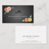 ChalkboardフローラPianoTeacher名刺 名刺 (正面/裏面)