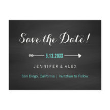 Chalkboardブラックターコイズと矢印の日付を保存