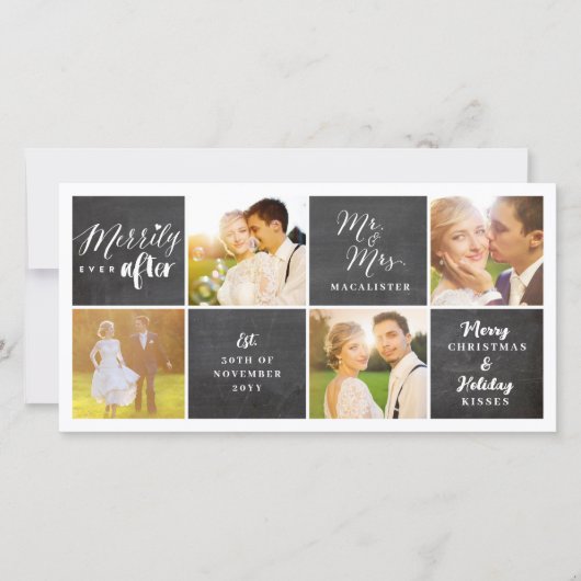 Chalkboardブロック4写真の後に楽しく シーズンカード (正面)