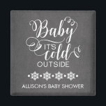 Chalkboardベビー冷たいOutside Favy Magnet マグネット<br><div class="desc">ベビーそれは冷たい外の赤ちゃんシャワー好き磁石のための中立の赤ちゃんシャワーchalkboardで。</div>