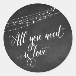 Chalkboardホワイトライトあなたが必要とするすべては愛 ラウンドシール
