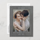 Chalkboardミニマルエレガント写真の日付を保存 案内ポストカード (正面/裏面)