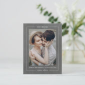 Chalkboardミニマルエレガント写真の日付を保存 案内ポストカード (スタンド正面)