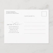 Chalkboardミニマルモダン写真の日付を保存 案内ポストカード (裏面)