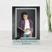 Chalkboardモダンおめでとう卒業写真 カード (正面)