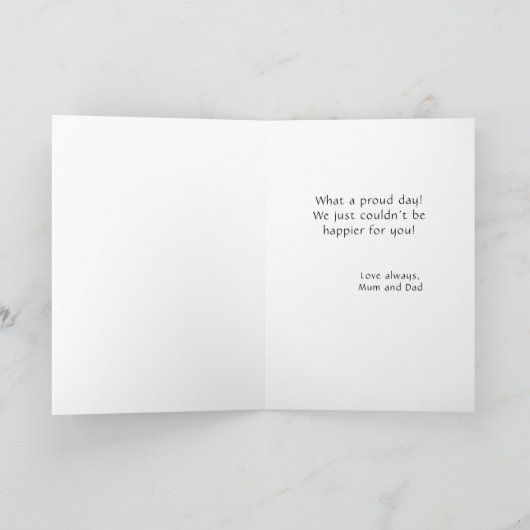 Chalkboardモダンおめでとう卒業写真 カード (内部)