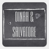 Chalkboardモダンシンプルスクリプト スクエアシール (正面)