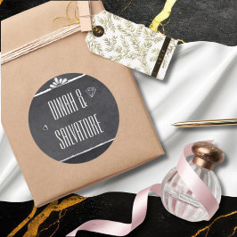 Chalkboardモダンシンプルスクリプト ラウンドシール