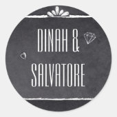 Chalkboardモダンシンプルスクリプト ラウンドシール (正面)