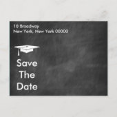 Chalkboardモダン卒業の日付を保存 案内ポストカード (裏面)