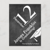 Chalkboardモダン卒業の日付を保存 案内ポストカード (正面)