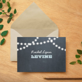 Chalkboardライトアクアノートカード 招待状