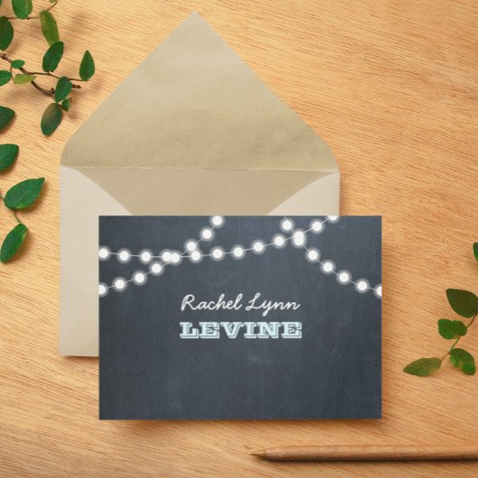 Chalkboardライトアクアノートカード 招待状