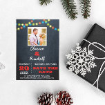 Chalkboardライ数々のト赤い結婚式の日付を保存 案内ポストカード<br><div class="desc">このシックカジュアルSave the Date Postcardは、あなたの事を発表する完璧な結婚方法だ！自分の写真とカスタマイズ文字を追加して、自分の好きなことを言う。追加の色と調整アイテムが利用可能。</div>