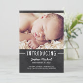 Chalkboardレタリング1 – 写真の誕生のお知らせ 案内状 (スタンド正面)