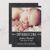 Chalkboardレタリング1 – 写真の誕生のお知らせ 案内状 (正面/裏面)