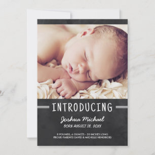 Chalkboardレタリング1 – 写真の誕生のお知らせ 案内状