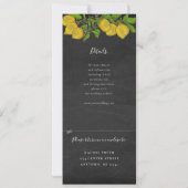 Chalkboardレモンリースrsvp付結婚き 招待状 (裏面)