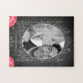 Chalkboardヴィンテージフローラ結婚 – の写真パズル ジグソーパズル (横)