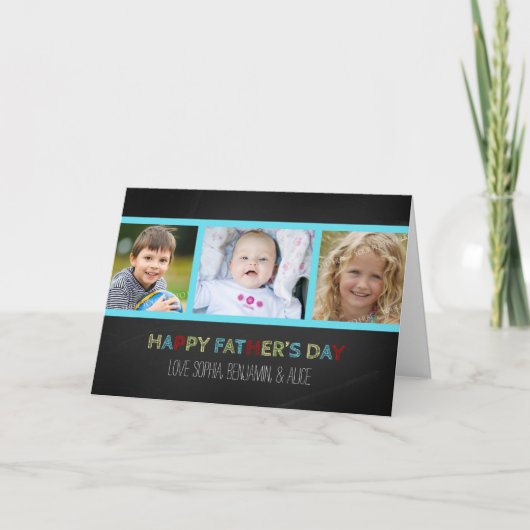 Chalkboard写真ハッピー・ファーザー・デイ・カード カード (正面)