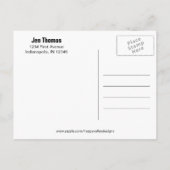 Chalkboard写真卒業パーティーのお知らせ インビテーションポストカード (裏面)